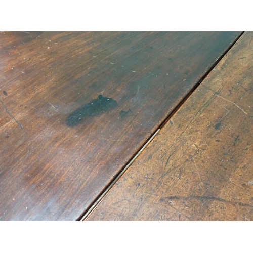 13 - A Georgian mahogany dropleaf Dining Table with chamfered squared supports, 5ft 7in open x 3ft 10in