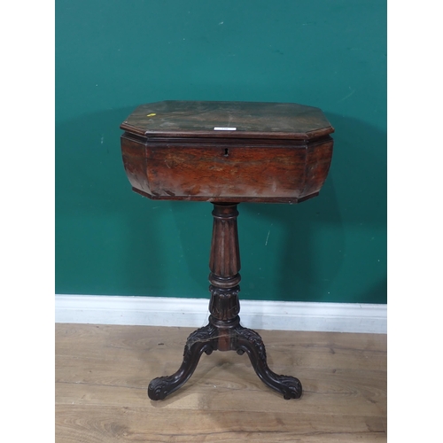 136 - A 19th Century rosewood Sewing Table 2ft 6in H x 1ft 7in H