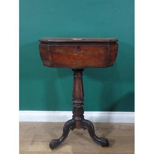 136 - A 19th Century rosewood Sewing Table 2ft 6in H x 1ft 7in H