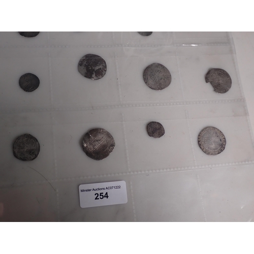 254 - A collection of hammered silver Coins, Elizabeth I - Charles I, to include a selection of Sixpences ... 