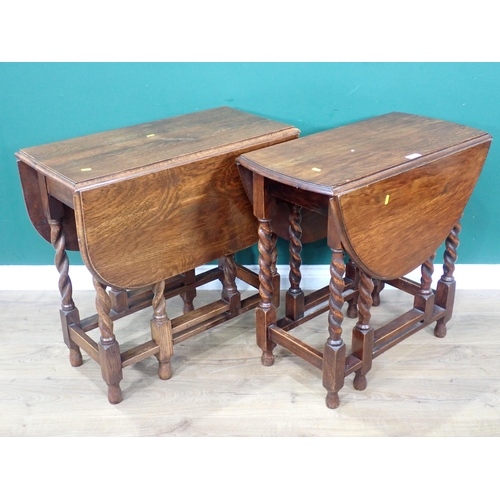 29 - Two oak gateleg Tables, an Elbow Chair and two Single Chairs