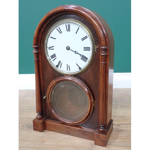 31 - A walnut cased Mantel Clock 1ft 5in H x 10in W and a Coal Purdonium