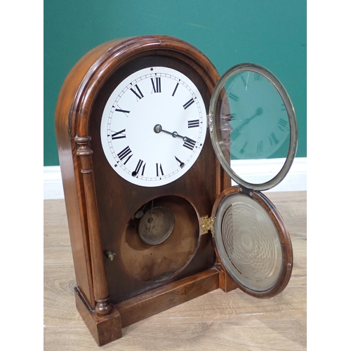 31 - A walnut cased Mantel Clock 1ft 5in H x 10in W and a Coal Purdonium