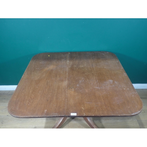 313 - An antique mahogany Breakfast Table on splayed base 3ft 10in W x 2ft 5in H