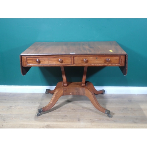 316 - A 19th Century mahogany and rosewood crossbanded Sofa Table 3ft 5in W x 2ft 4in H