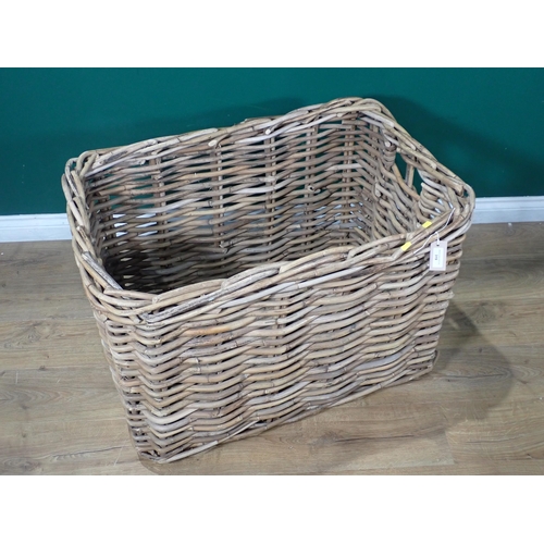 319 - A country house wicker Log Basket 3ft W x 2ft H