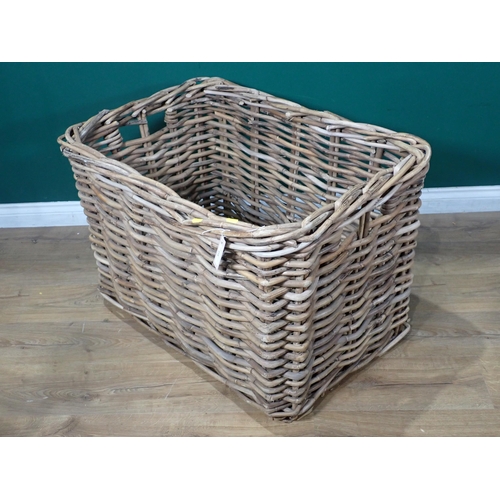 319 - A country house wicker Log Basket 3ft W x 2ft H