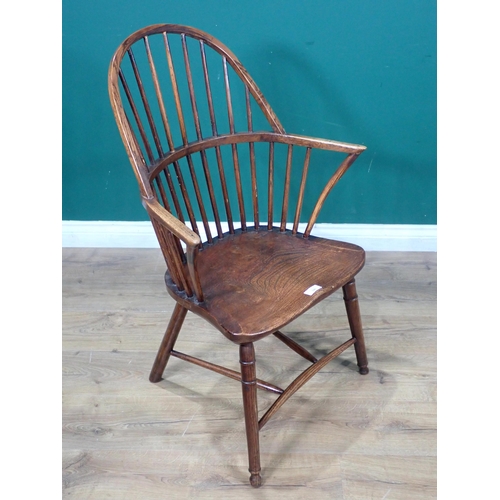 320 - An ash and elm hoop back Elbow Chair 3ft 1in H x 2ft W