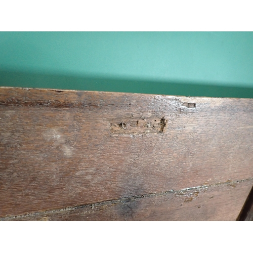 325 - An 18th Century panelled oak Mule Chest fitted two drawers 4ft 9in W x 3ft 2in H