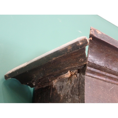 337 - A Georgian oak enclosed Dresser and Rack fitted three frieze drawers above pair of fielded cupboard ... 