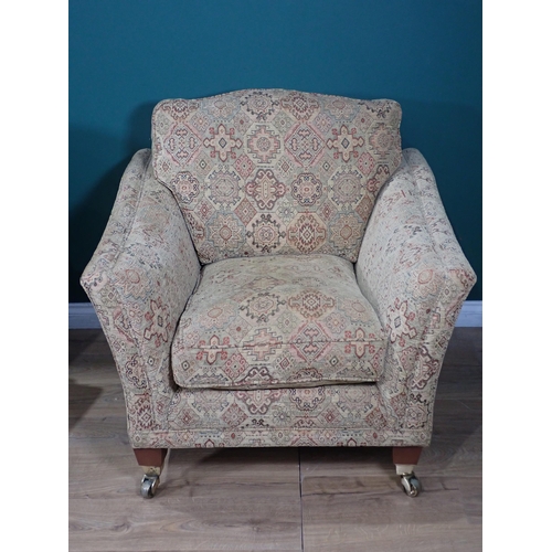 345 - A Parker-Knoll two seater Sofa 5ft W x 2ft 6in W and Armchair 3ft 1in W x 2ft 8in H, and an associat... 