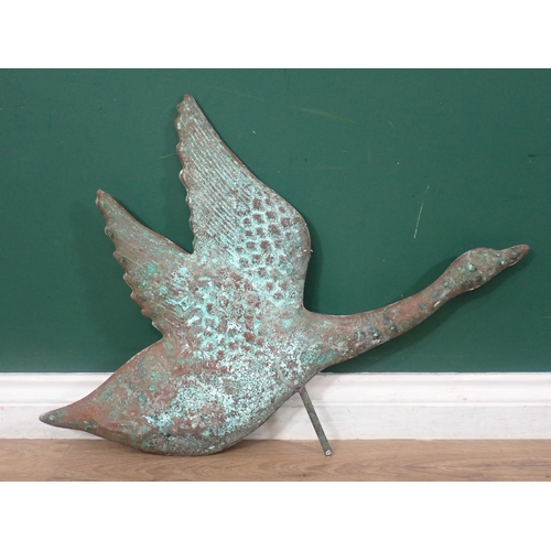 364 - A metal Wind Vane formed as a goose in flight 2ft 4in W x 1ft 9in H