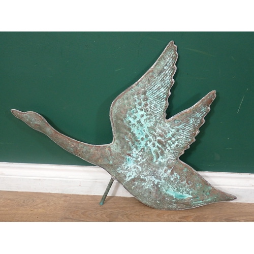 364 - A metal Wind Vane formed as a goose in flight 2ft 4in W x 1ft 9in H