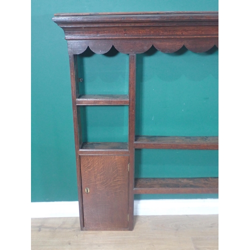 368 - An antique elm and oak Dresser Rack 6ft W x 3ft 10in H