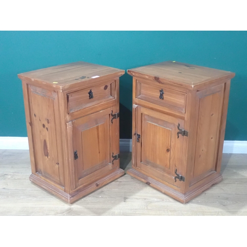 370 - A pair of pine Bedside Cupboards 2ft 4in H x 1ft 7in W