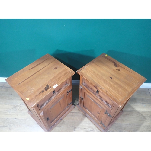 370 - A pair of pine Bedside Cupboards 2ft 4in H x 1ft 7in W