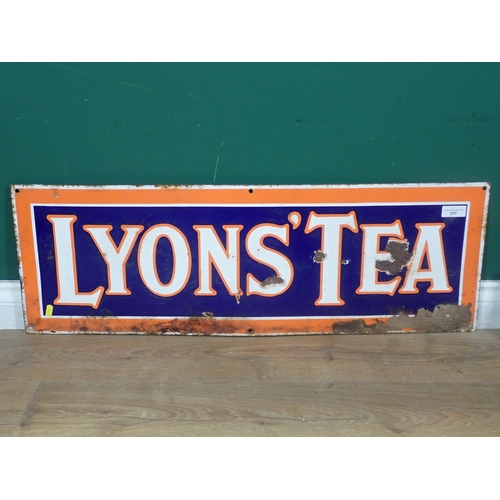 377 - A Lyons Tea enamel Sign 2ft 11in W x 1ft H