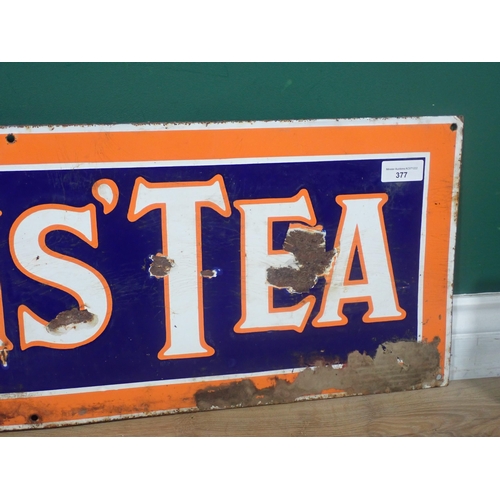 377 - A Lyons Tea enamel Sign 2ft 11in W x 1ft H