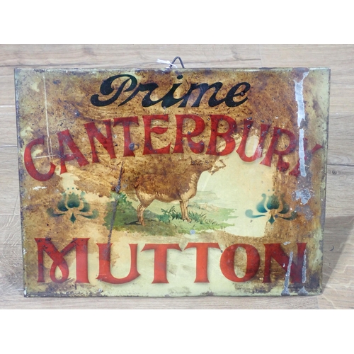 378 - A Prime Canterbury Mutton Sign 1ft W x 9in H