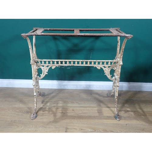 379 - A Victorian white painted cast iron Table Base 2ft 6in W x 2ft 4in H