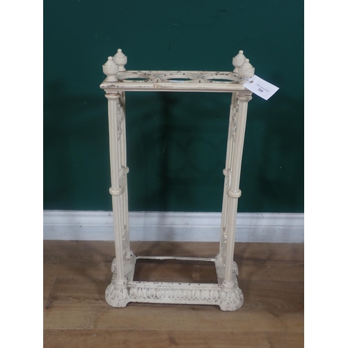 380 - A white painted cast iron Stick Stand 2ft H x 1ft 1in W