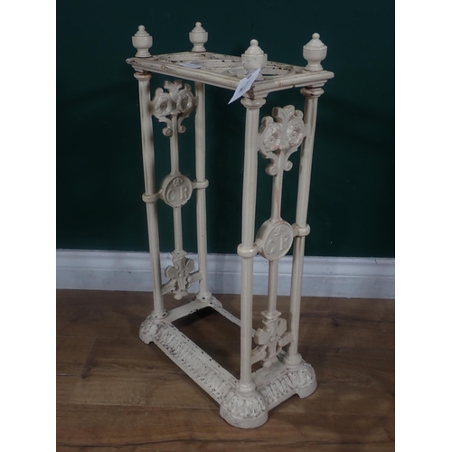 380 - A white painted cast iron Stick Stand 2ft H x 1ft 1in W