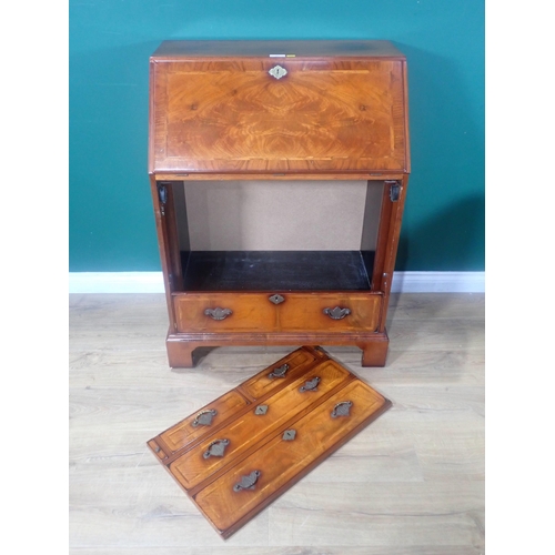 383 - A reproduction mahogany veneered TV Cabinet Bureau on bracket feet 3ft 6in H x 2ft 6in W