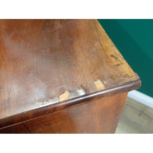 393 - A 19th Century mahogany Chest of two short and three long drawers on turned supports 3ft 7in H x 3ft... 