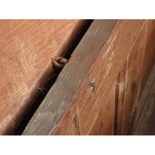 45 - A 17th Century oak Coffer with two plank lid above lozenge carved three panel front 3ft 11in W x 2ft... 