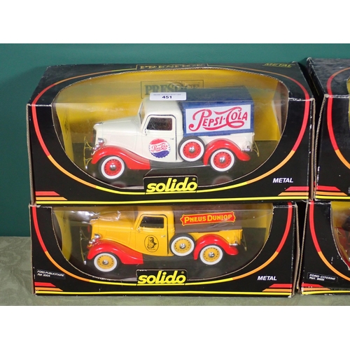 451 - Four boxed Solido Models Lorries and two Solido boxed gifts sets of model cars, boxes A/F