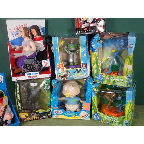 458 - A quantity of boxed characters incl. Buzz Lightyear Talking Bank, a Godzilla Bank, Little Britain Ch... 