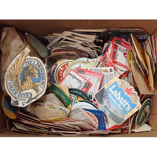 467 - Quantity of Coca Cola Bottles, Glasses, and other advertising items, a box of Beer Mats and Teddy Be... 