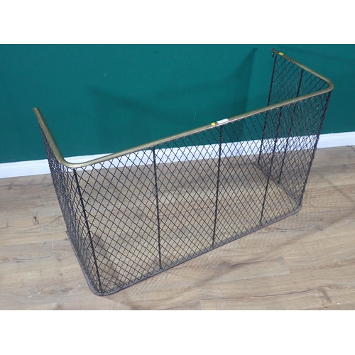 48 - A 19th Century brass and wirework Nursery Fender 4ft 1in W x 2ft 5in H