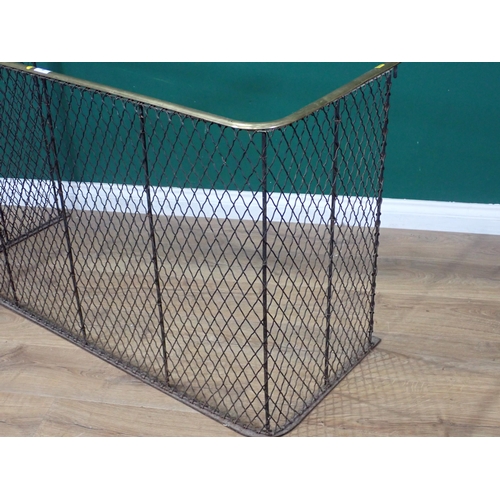 48 - A 19th Century brass and wirework Nursery Fender 4ft 1in W x 2ft 5in H
