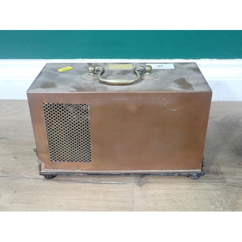 50 - A Darton & Co. copper cased Thermograph with brass handle, 10in W