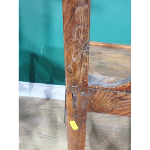 53 - A stained wood Smoker's Bow and an antique elm Country Chair