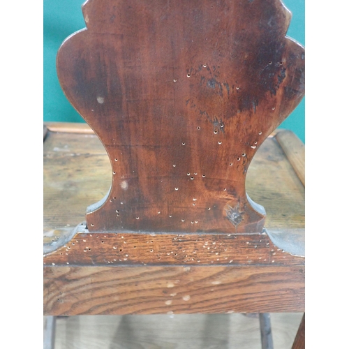 53 - A stained wood Smoker's Bow and an antique elm Country Chair