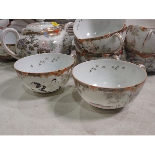 542 - A Chinese Tea Set with cranes