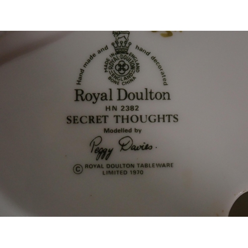 551 - Six Royal Doulton Figurines and a Canteen of cutlery