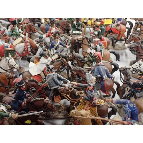 569 - A collection of 74 Del Prado Cavalry Figures including Napoleon, Wellington, Blucher, etc., some A/F