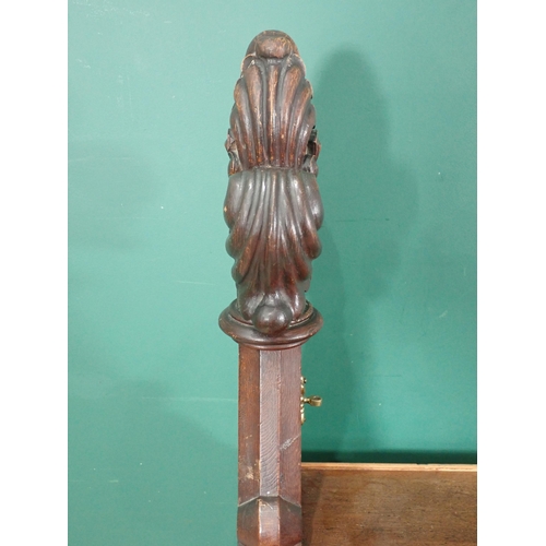 602 - A Victorian pitch pine Pew with poppy finials 4ft 6in H x 3ft W