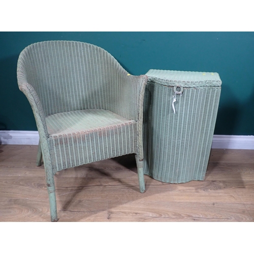 638 - A Lloyd Loom Tub Chair and Linen Basket