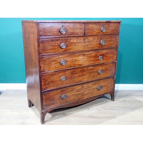 65 - A 19th Century mahogany Chest of two short and four long drawers 3ft 8in W x 3ft 8in H