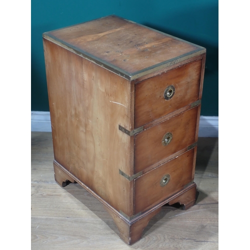 651 - A glass topped Coffee Table, a yew Bedside Chest and an oval two tier Occasional Table