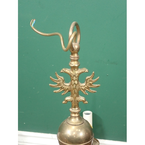 660 - A Dutch brass six branch Electrolier 2ft 8in D x 2ft 2in H and a five branch Electrolier