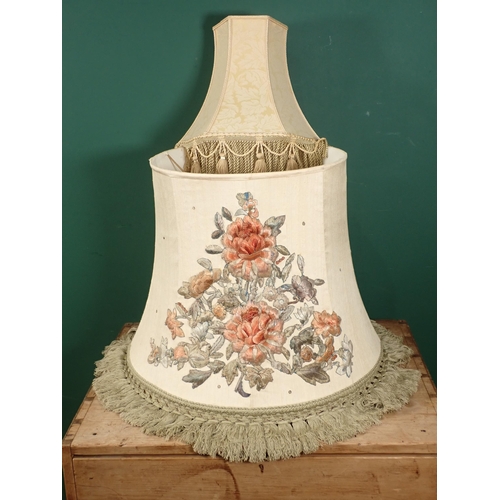 666 - Two Lamp Shades with floral designs