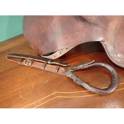 677 - An English leather Pony Saddle