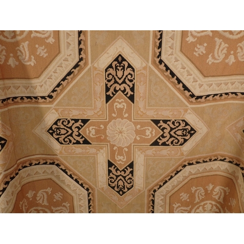 678 - An Aubusson style Carpet with geometric design on beige ground 8ft 8in x 5ft 10in