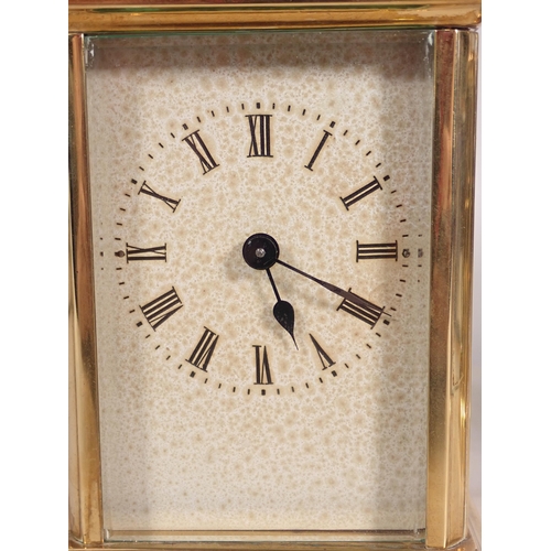 682 - Two brass cased Carriage Clock, one with enamel dial A/F 5in H and 4in H