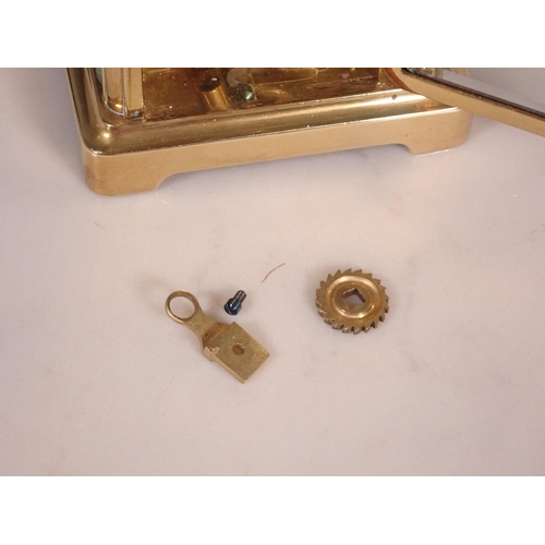 682 - Two brass cased Carriage Clock, one with enamel dial A/F 5in H and 4in H